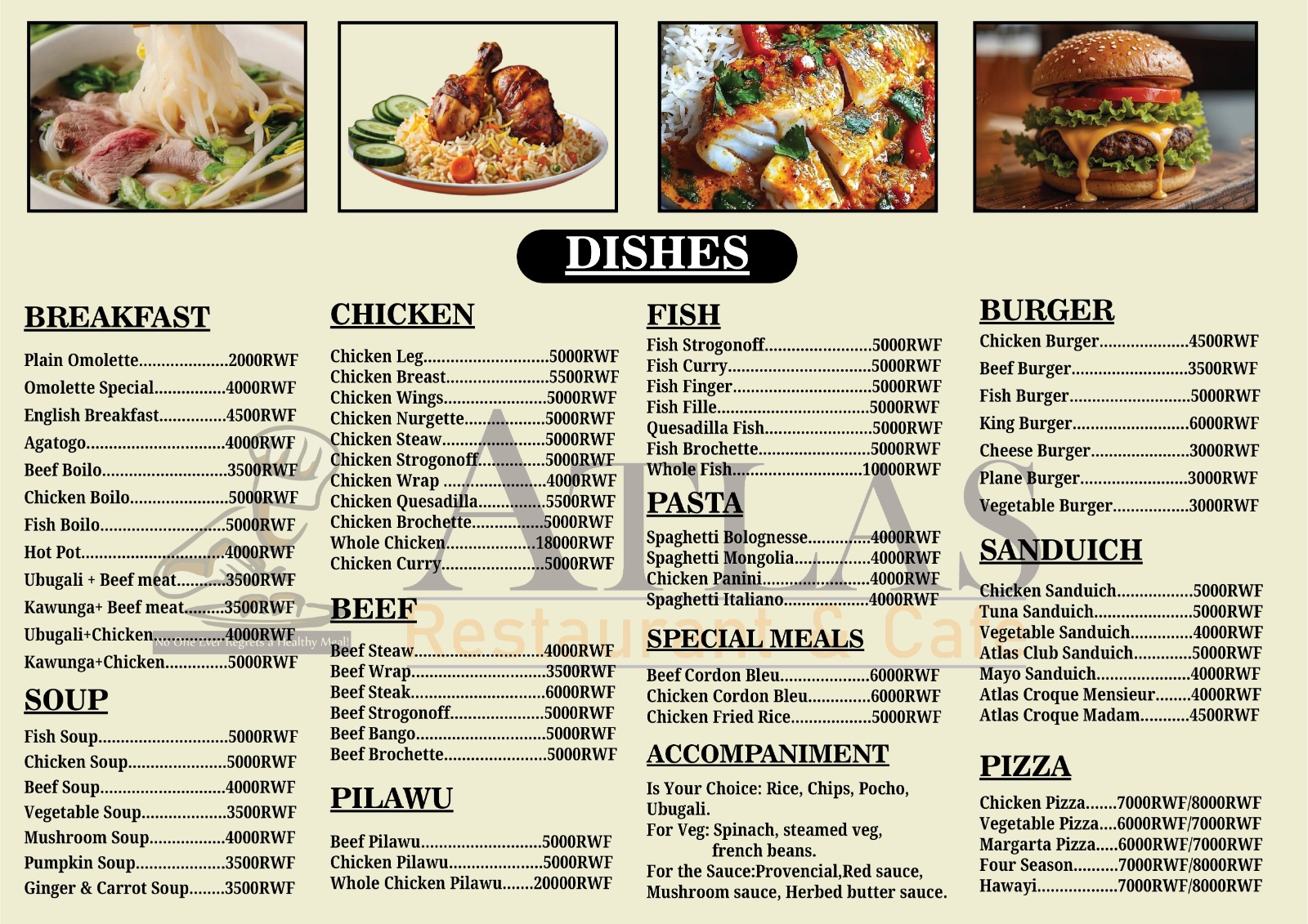 From appetizers to Main dishes, each dish is crafted with care and quality ingredients.